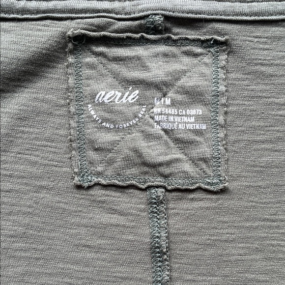 aerie V-Neck Long Sleeve Top in Olive green - Picture 2 of 4